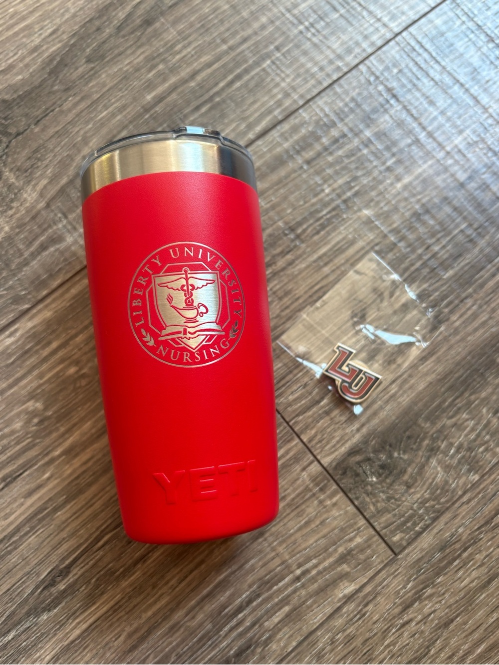 Yeti Red Liberty University Nursing Logo Tumbler & pin